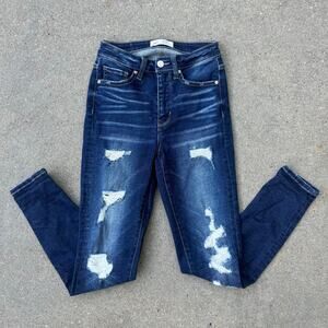 Buckle BKE Billie Size 25 Slim Fit High Rise Ankle Skinny Distressed Jean AXB501